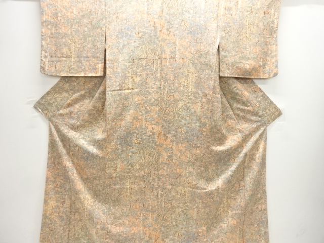 草花模様小紋着物